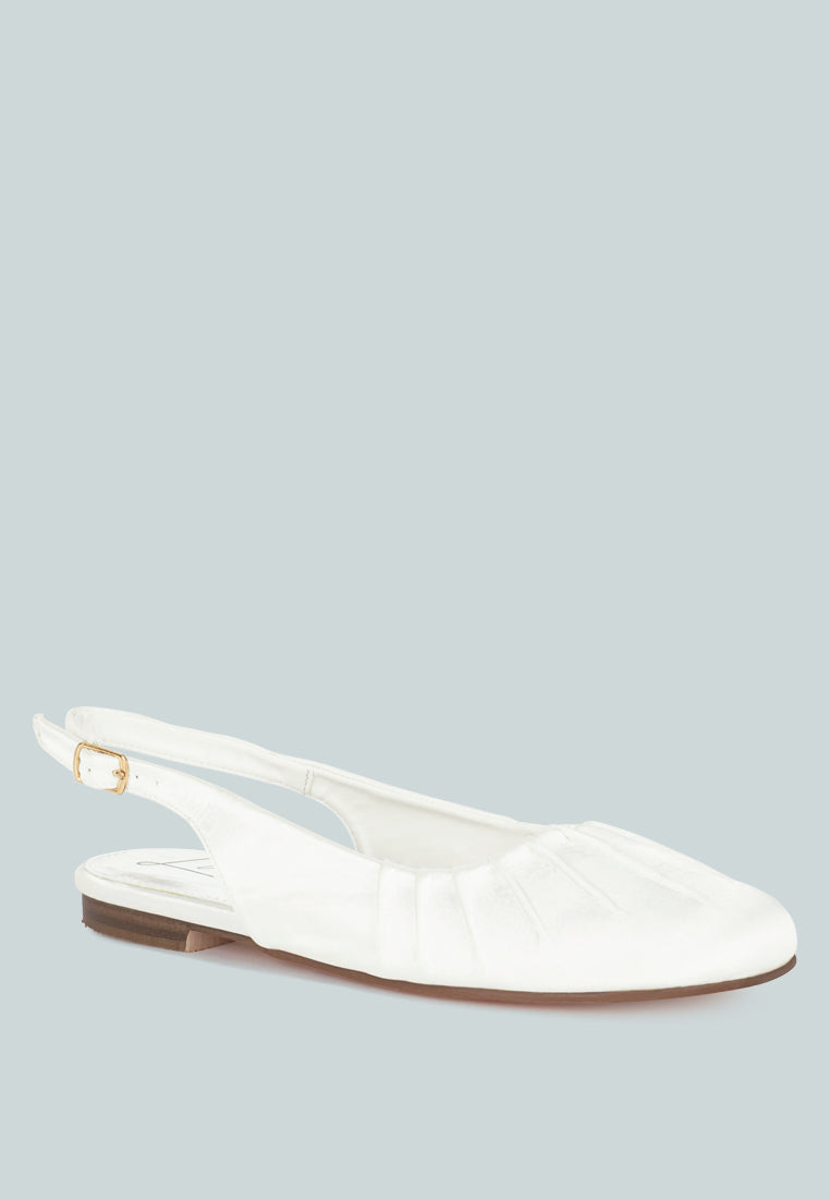 Satin Square Toe Flat Slingback By MODE