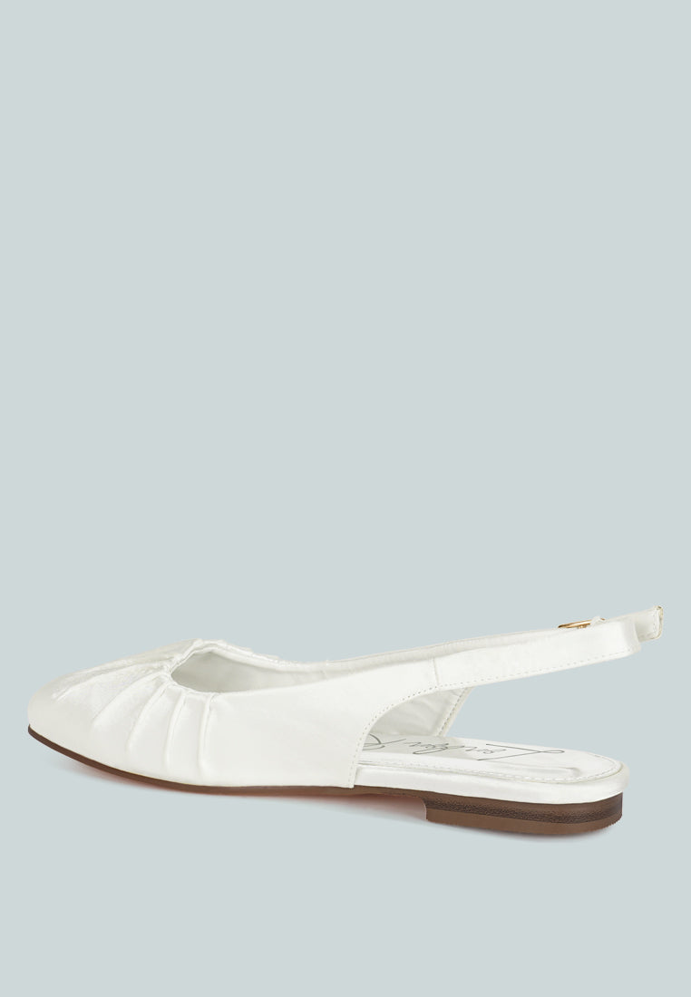 Satin Square Toe Flat Slingback By MODE