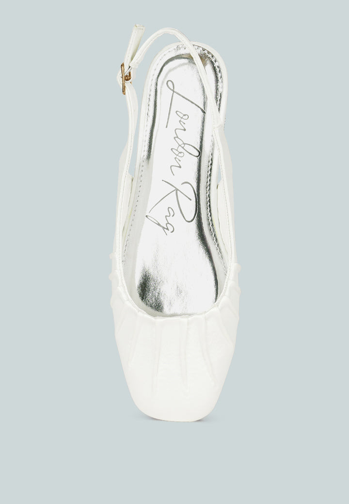 Satin Square Toe Flat Slingback By MODE