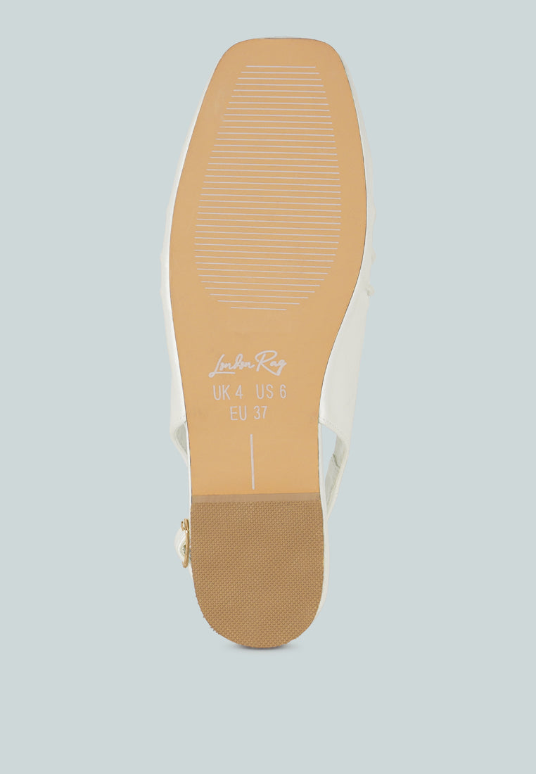 Satin Square Toe Flat Slingback By MODE