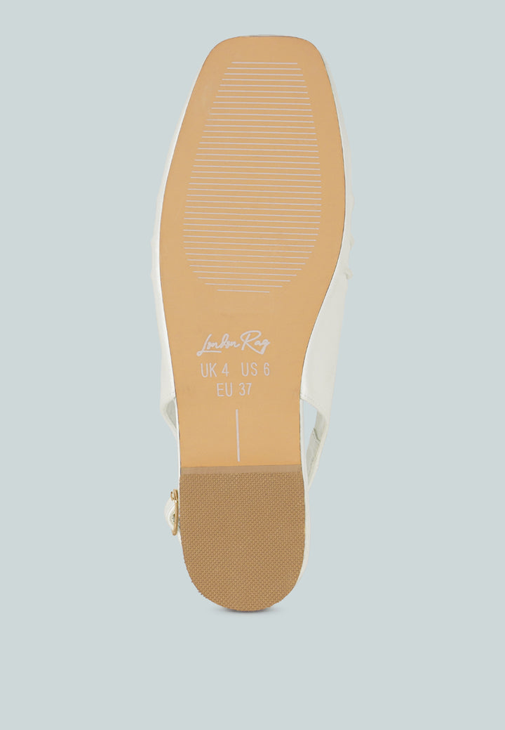 Satin Square Toe Flat Slingback By MODE