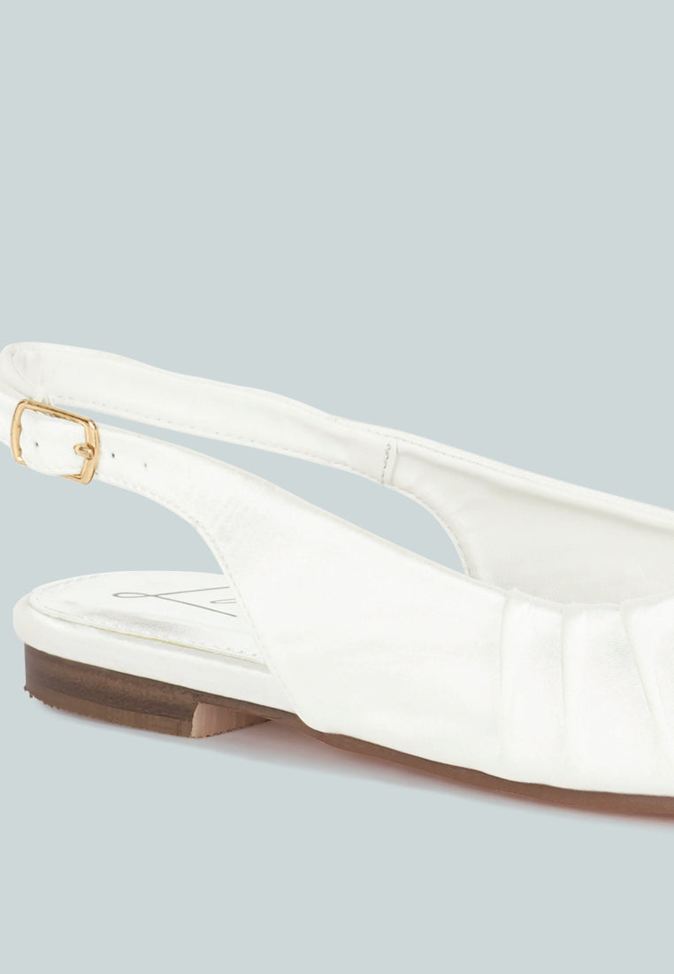 Satin Square Toe Flat Slingback By MODE