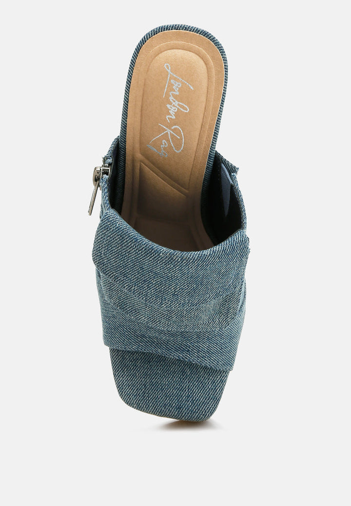 denim pouch detail sandals by rag#color_denim