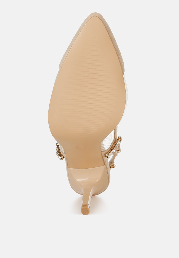 stiletto heel slingback sandals in beige by rag#color_beige