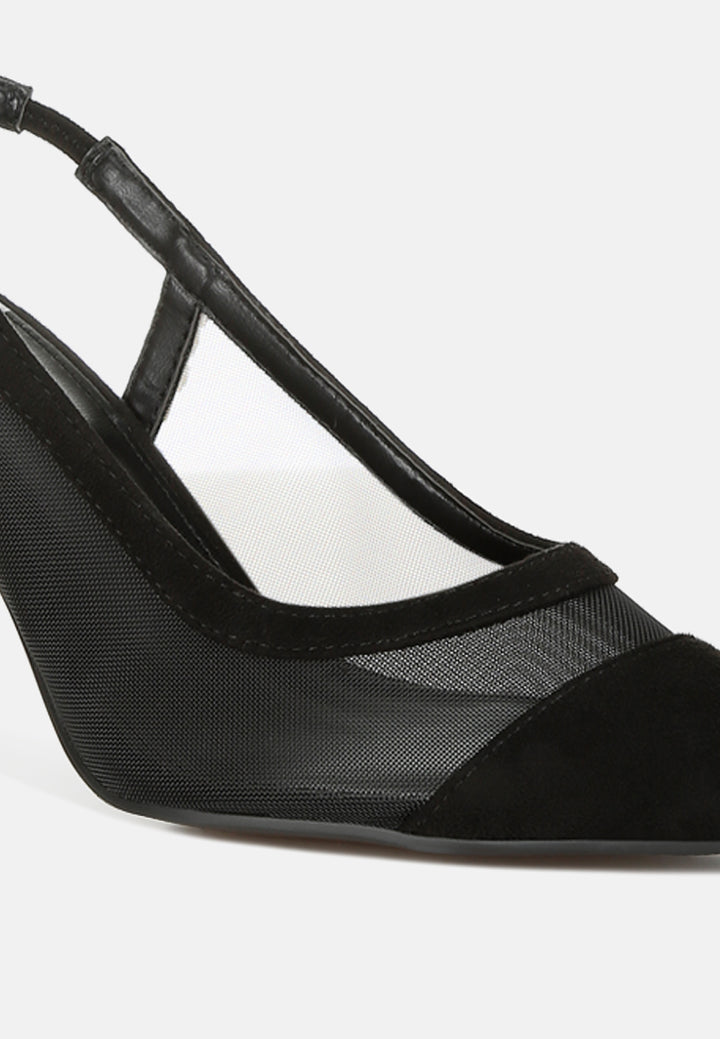 stiletto heel slingback sandals in black by rag#color_black