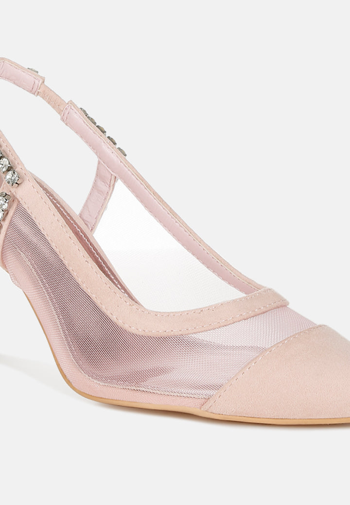 stiletto heel slingback sandals in pink by rag#color_pink
