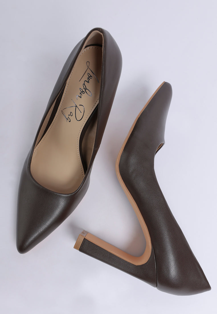 shacarri faux leather pumps #color_brown