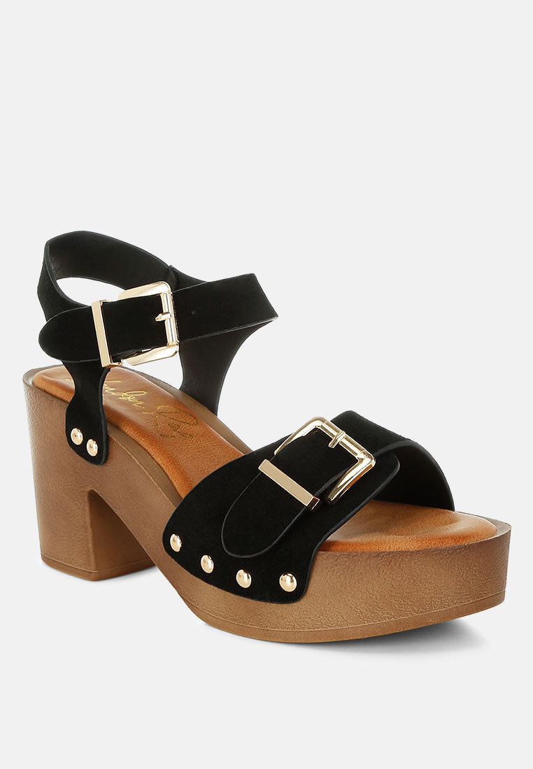 lhasa real suede leather clog sandals by mode#color_black