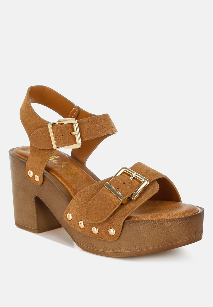 lhasa real suede leather clog sandals by mode#color_tan