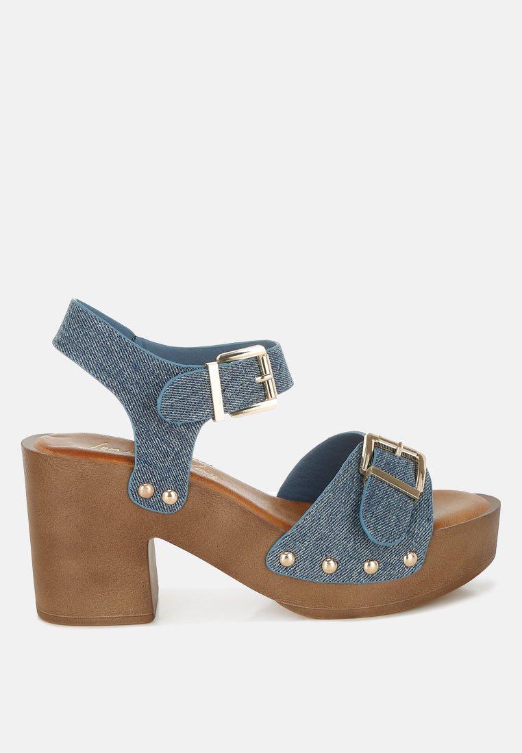 vipasa studded denim clog sandals by mode#color_denim