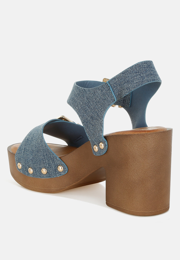vipasa studded denim clog sandals by mode#color_denim