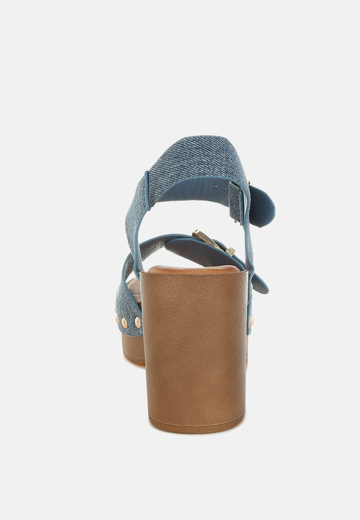 vipasa studded denim clog sandals by mode#color_denim