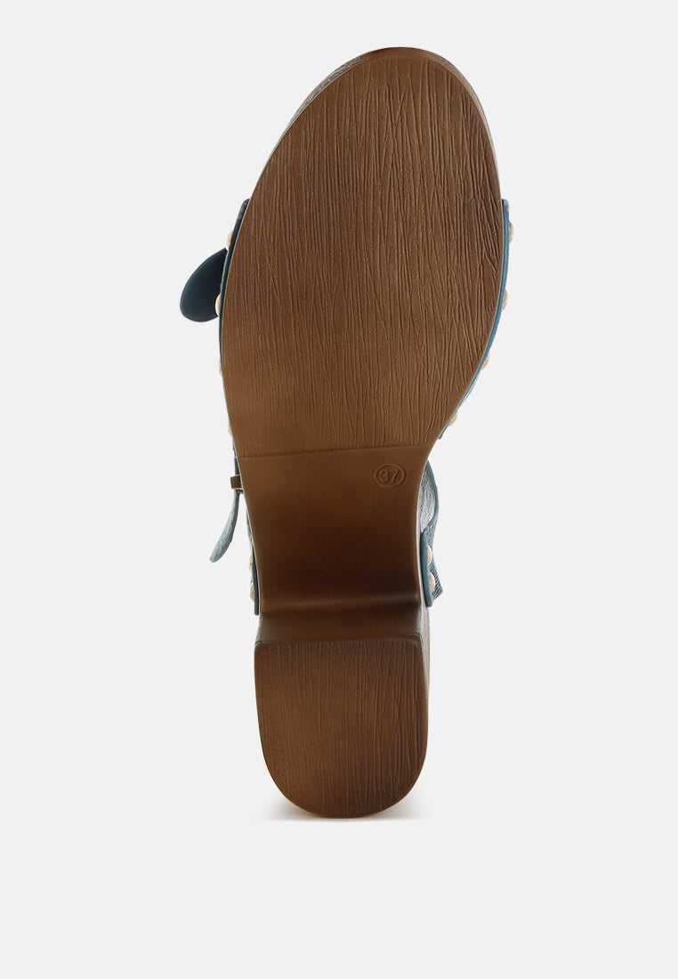 vipasa studded denim clog sandals by mode#color_denim