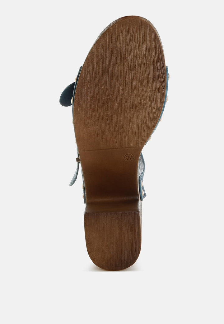 vipasa studded denim clog sandals by mode#color_denim