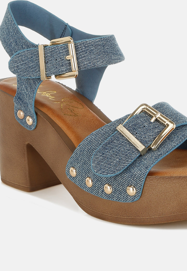 vipasa studded denim clog sandals by mode#color_denim