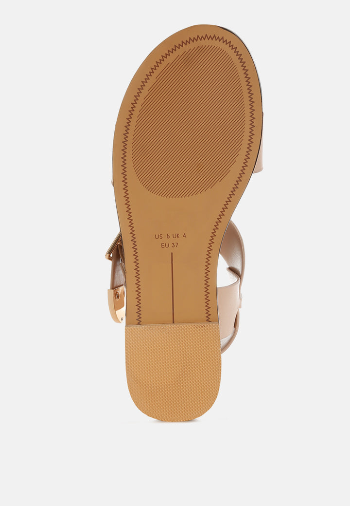 gladiator flat sandals by ruw#color_beige