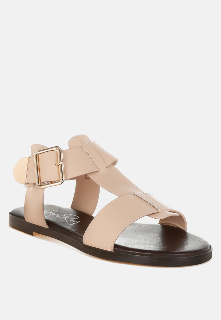 gladiator flat sandals by ruw#color_beige