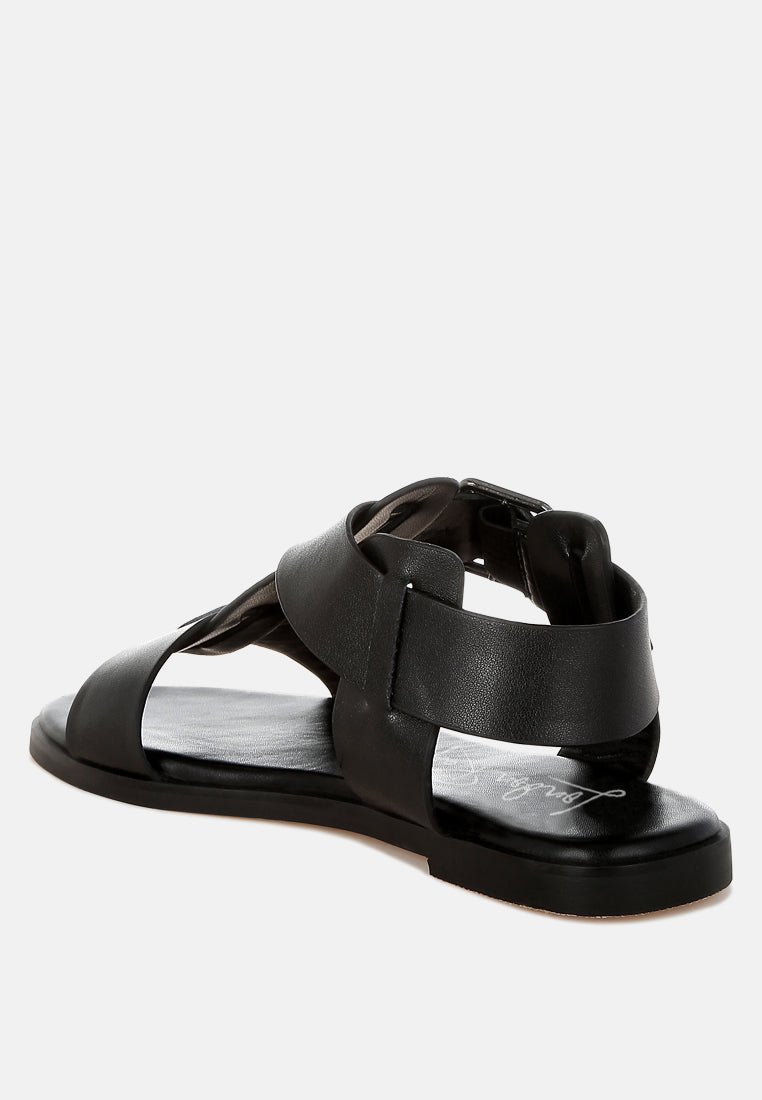 gladiator flat sandals by ruw#color_black