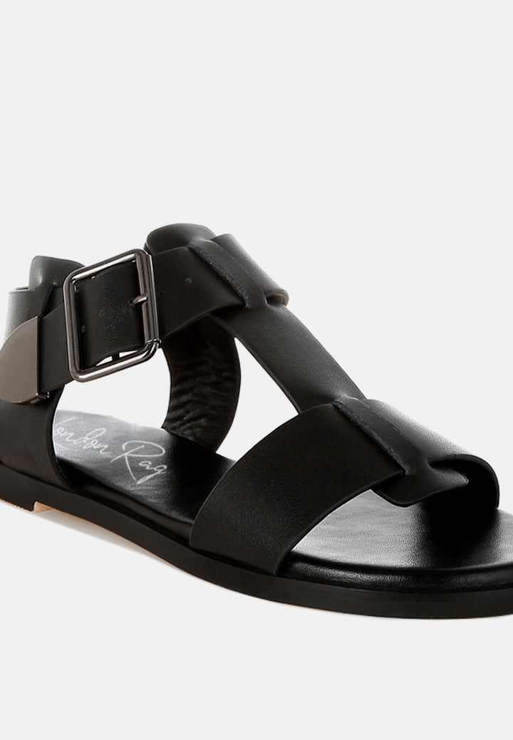 gladiator flat sandals by ruw#color_black