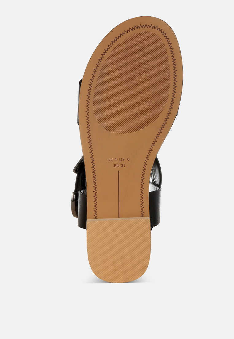 gladiator flat sandals by ruw#color_black