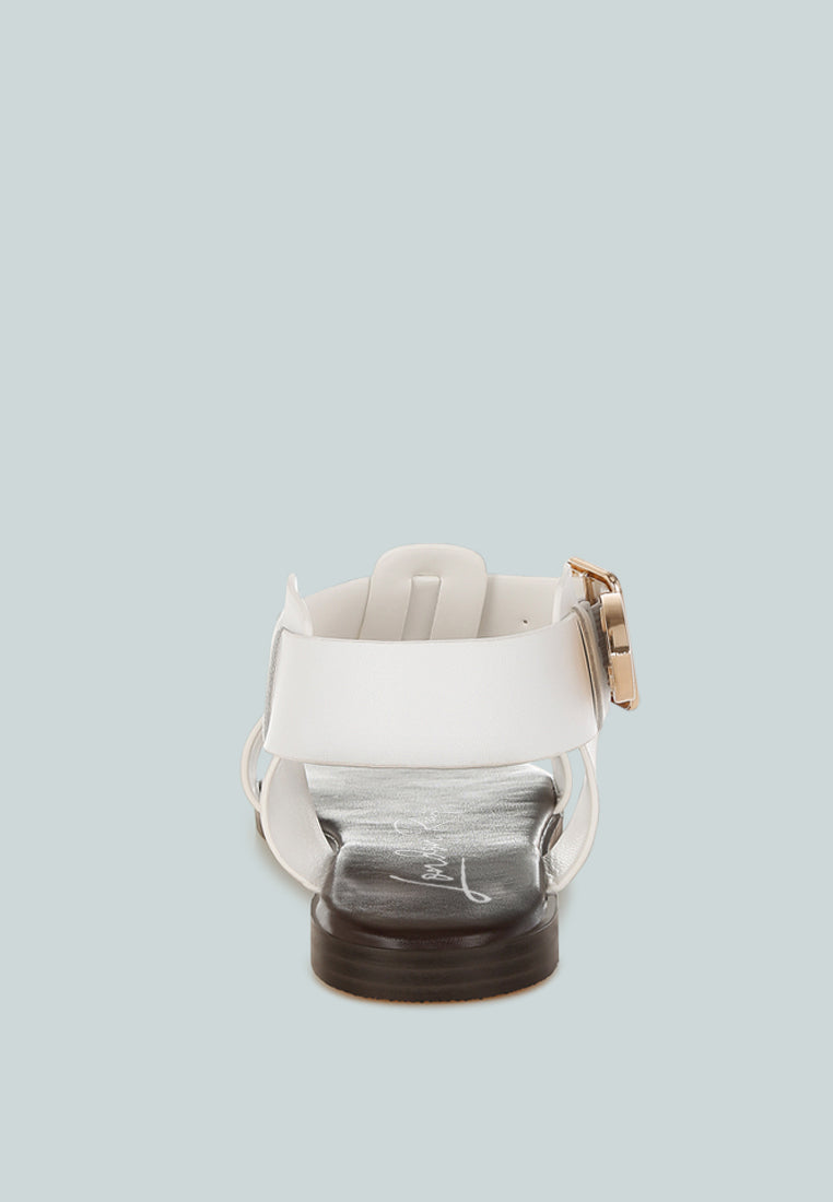 gladiator flat sandals by ruw#color_white