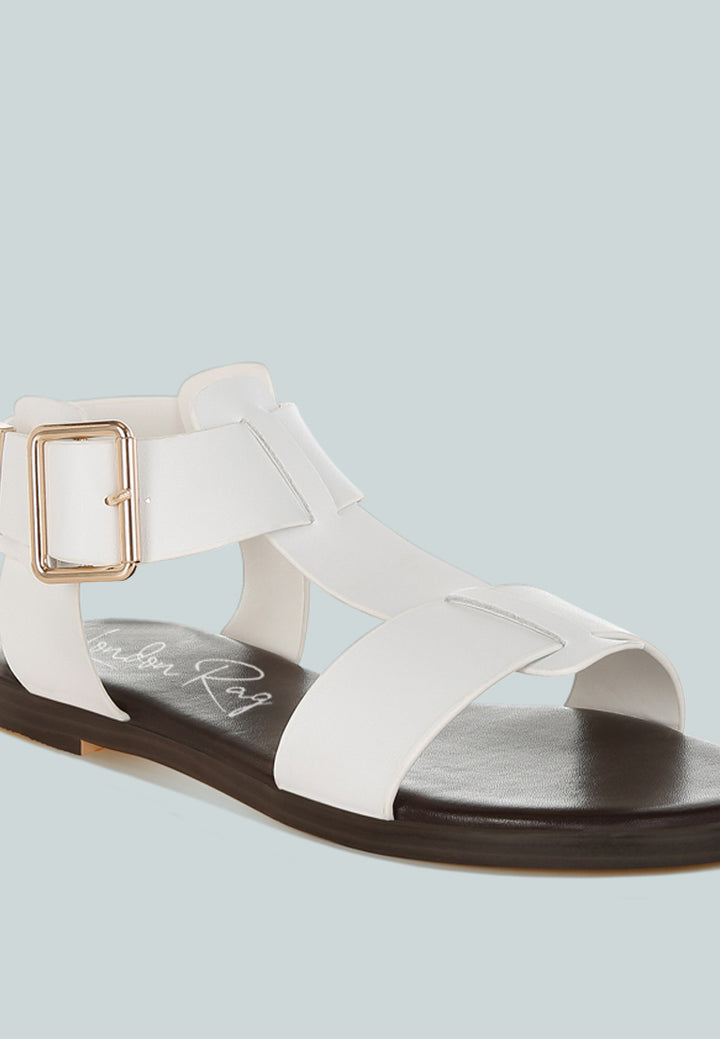 gladiator flat sandals by ruw#color_white