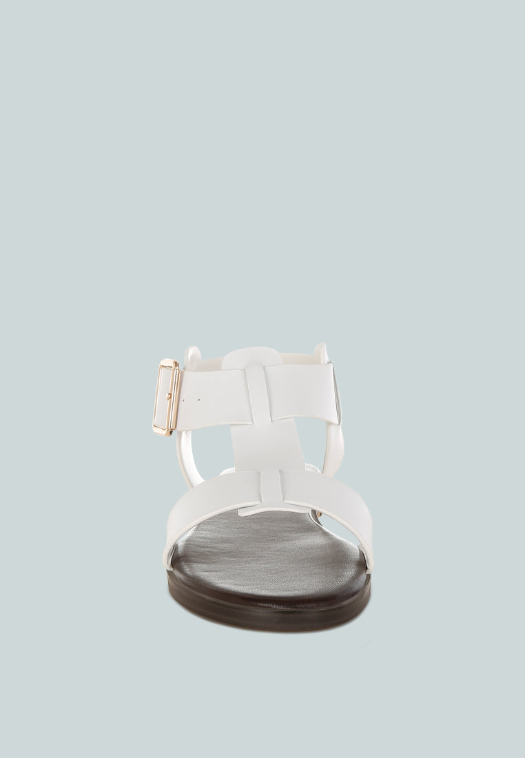 gladiator flat sandals by ruw#color_white