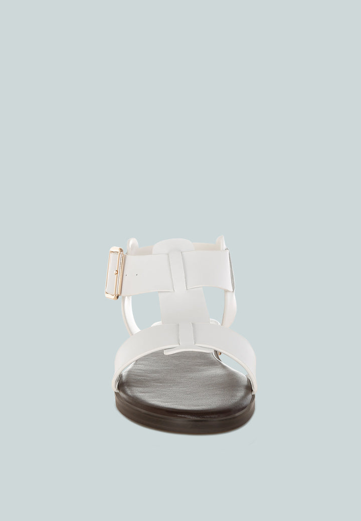 gladiator flat sandals by ruw#color_white
