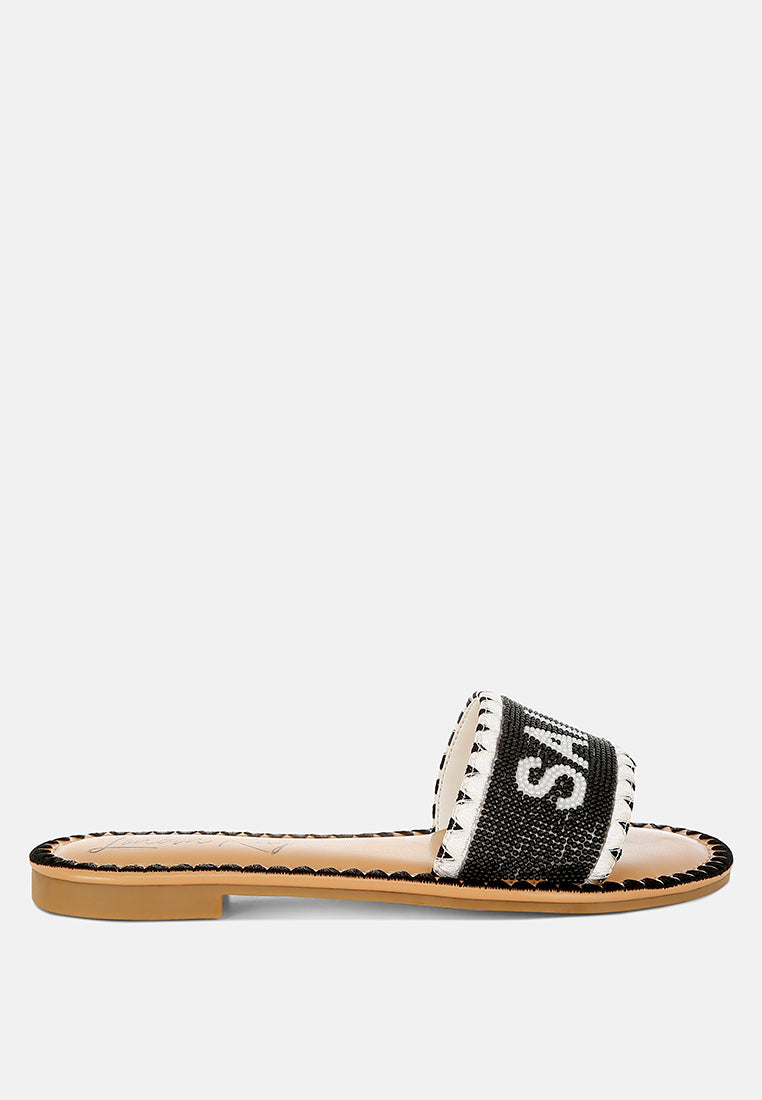 beaded saint tropez flat slip ons#color_black