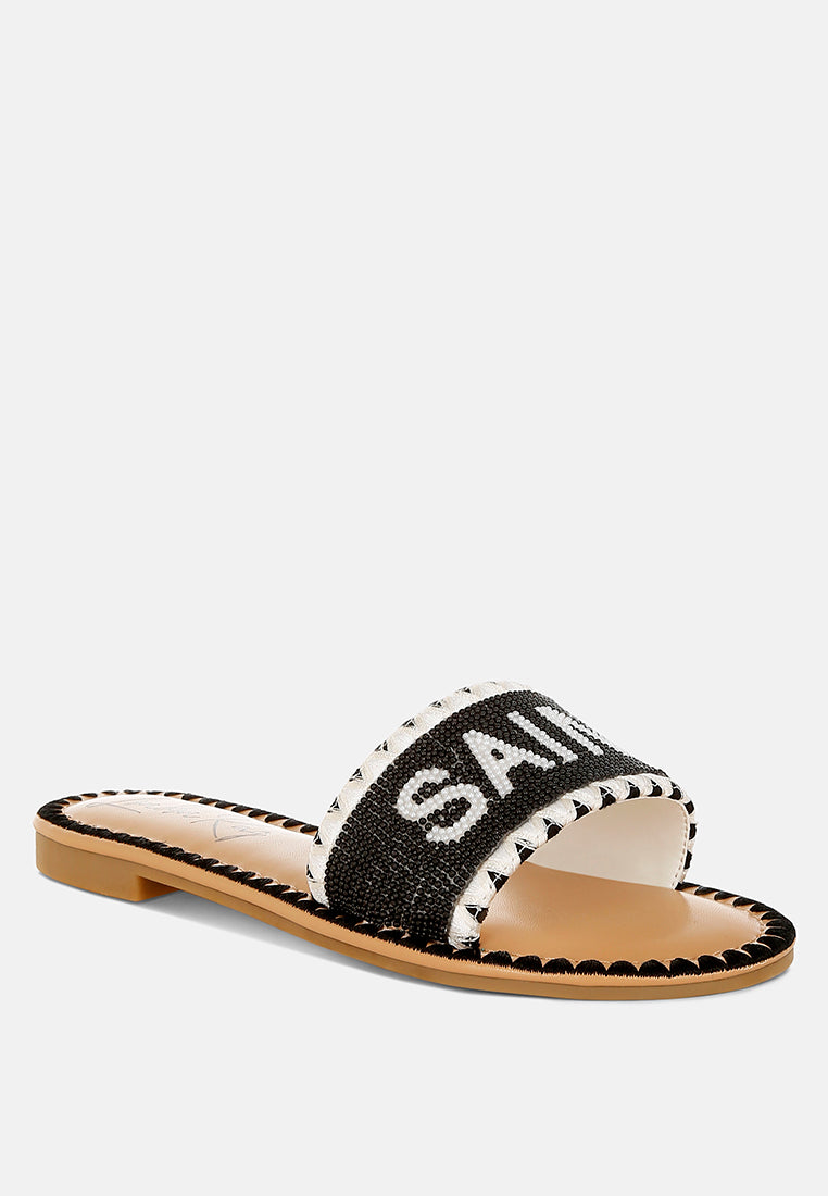 beaded saint tropez flat slip ons#color_black