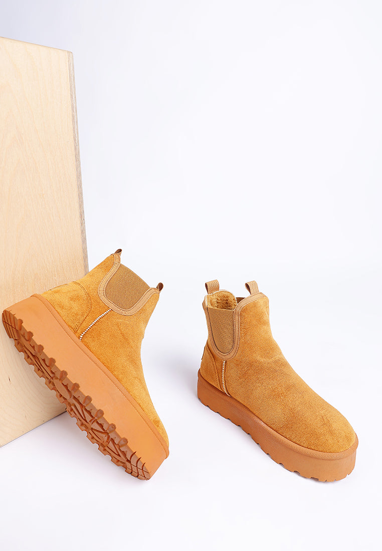 jicky chelsea ankle snow boots#color_tan