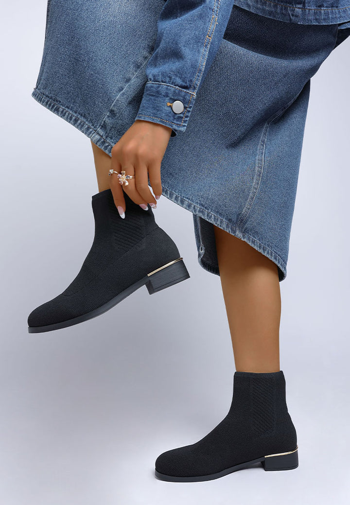 rosamund knitted sock boots#color_black