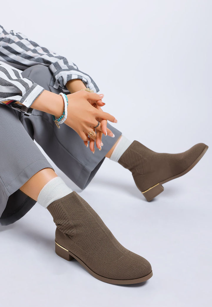 rosamund knitted sock boots#color_taupe