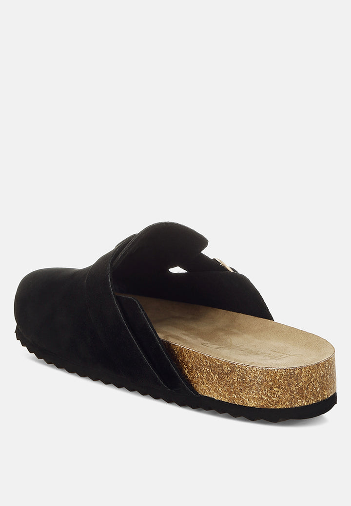 buckle accent slip-on footbed mules by rag#color_black