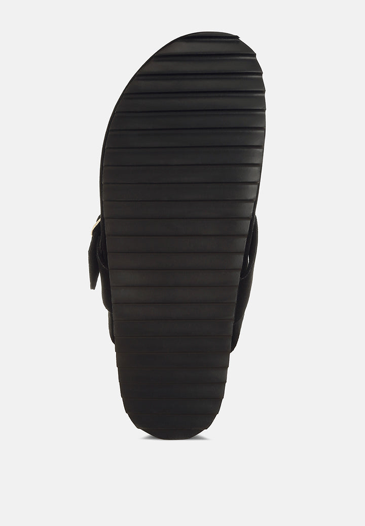 buckle accent slip-on footbed mules by ft#color_black