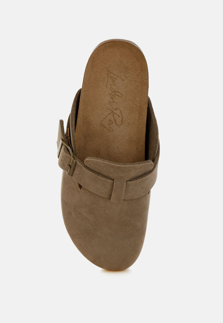 buckle accent slip-on footbed mules by ft#color_taupe