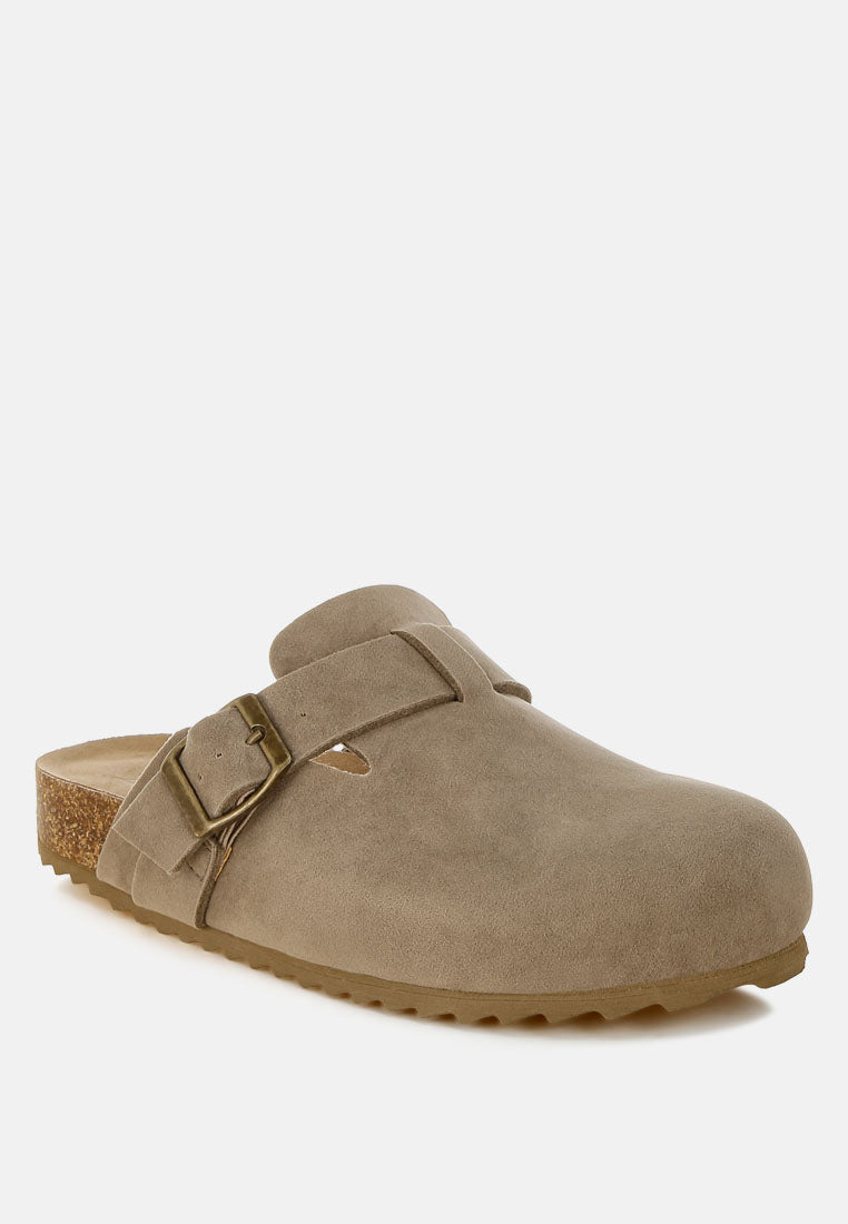 buckle accent slip-on footbed mules by ft#color_taupe