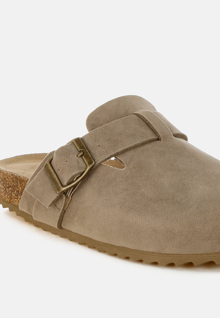 buckle accent slip-on footbed mules by ft#color_taupe