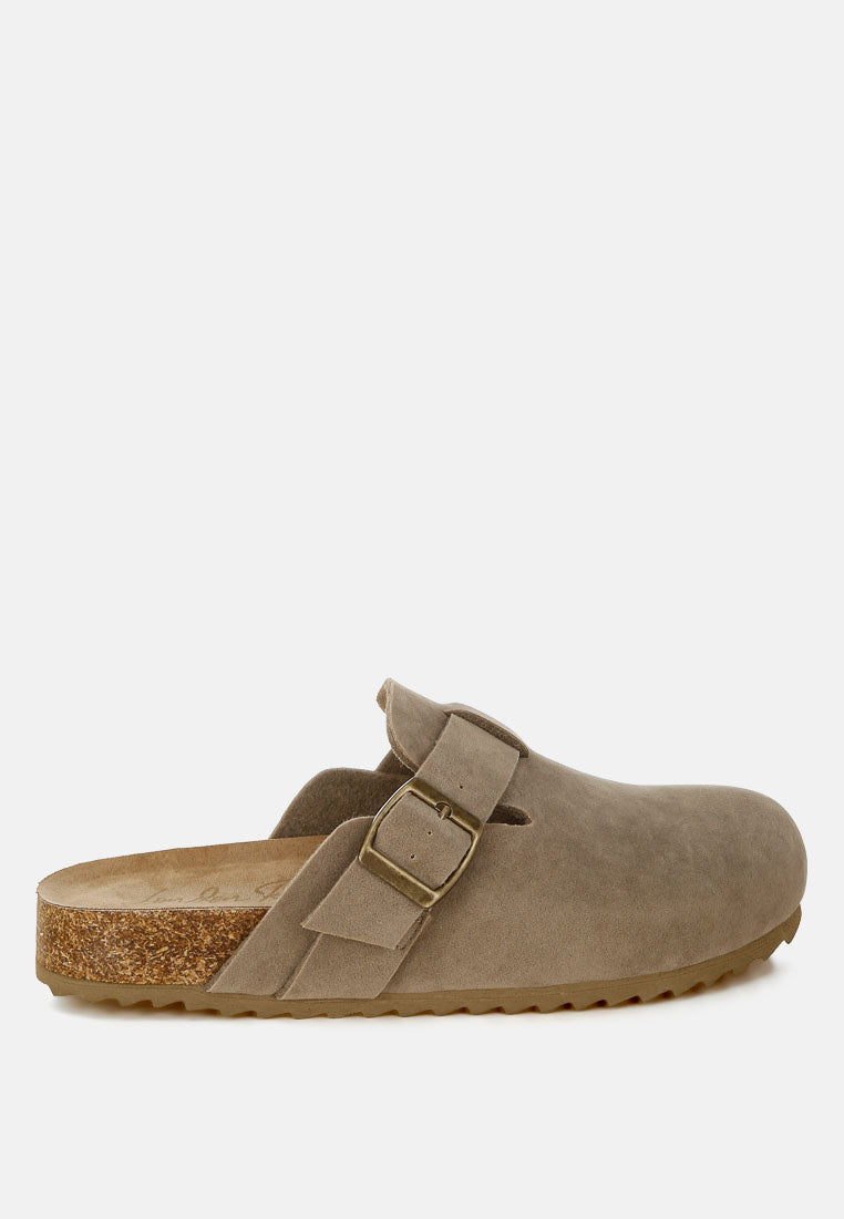 buckle accent slip-on footbed mules by rag#color_taupe
