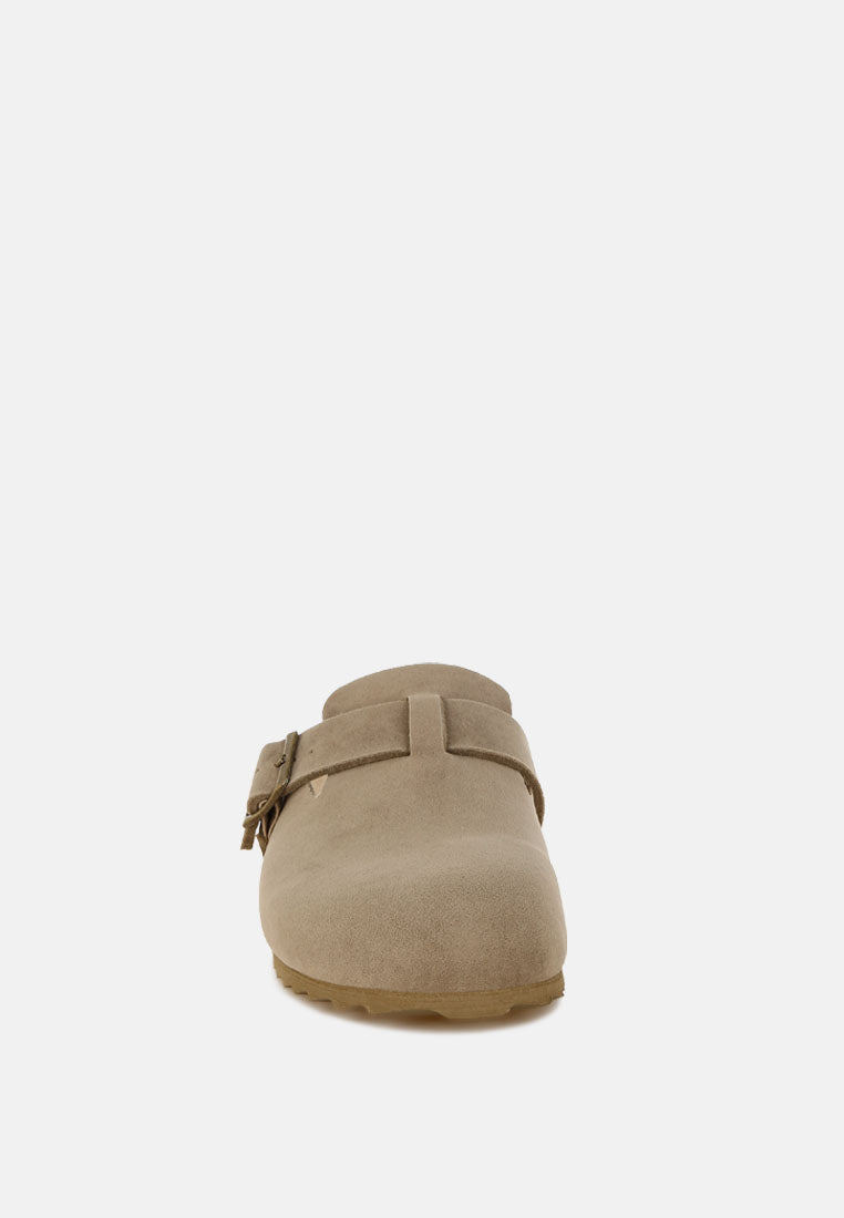buckle accent slip-on footbed mules by rag#color_taupe