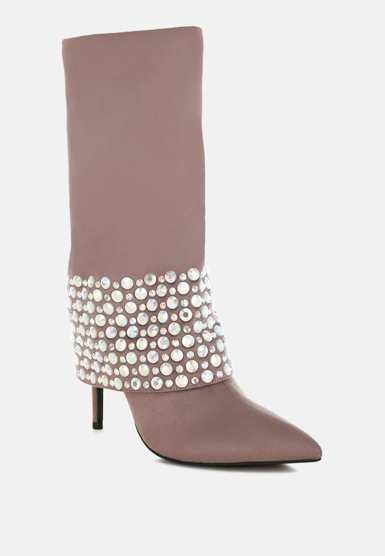 basso party diamante studded stiletto boots#color_taupe