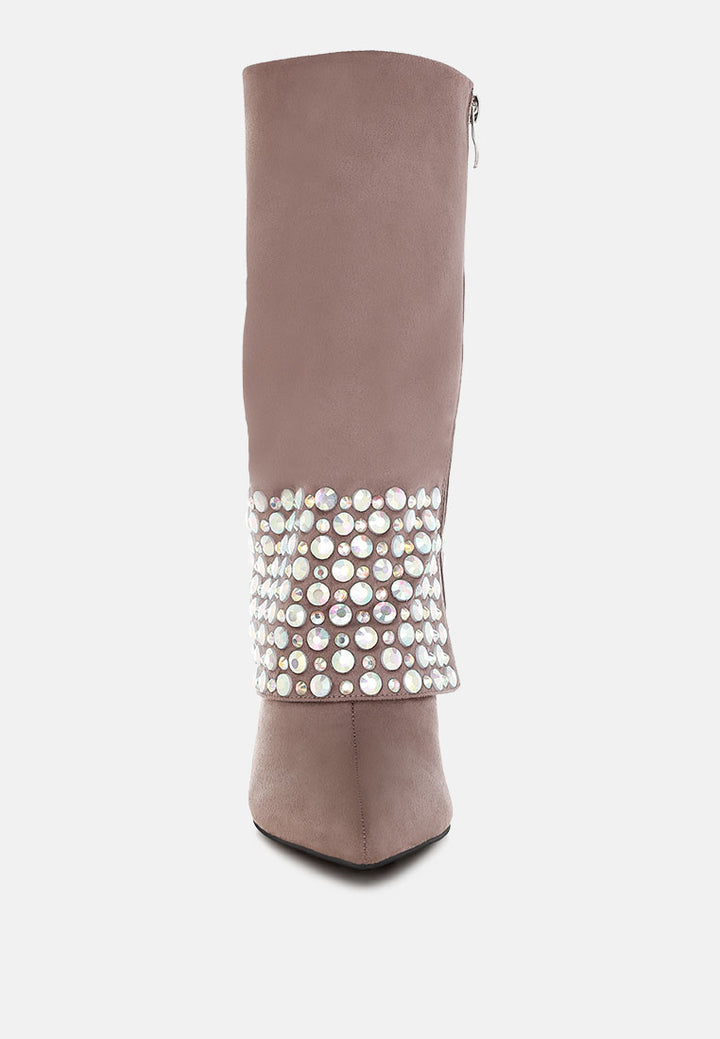 basso party diamante studded stiletto boots#color_taupe