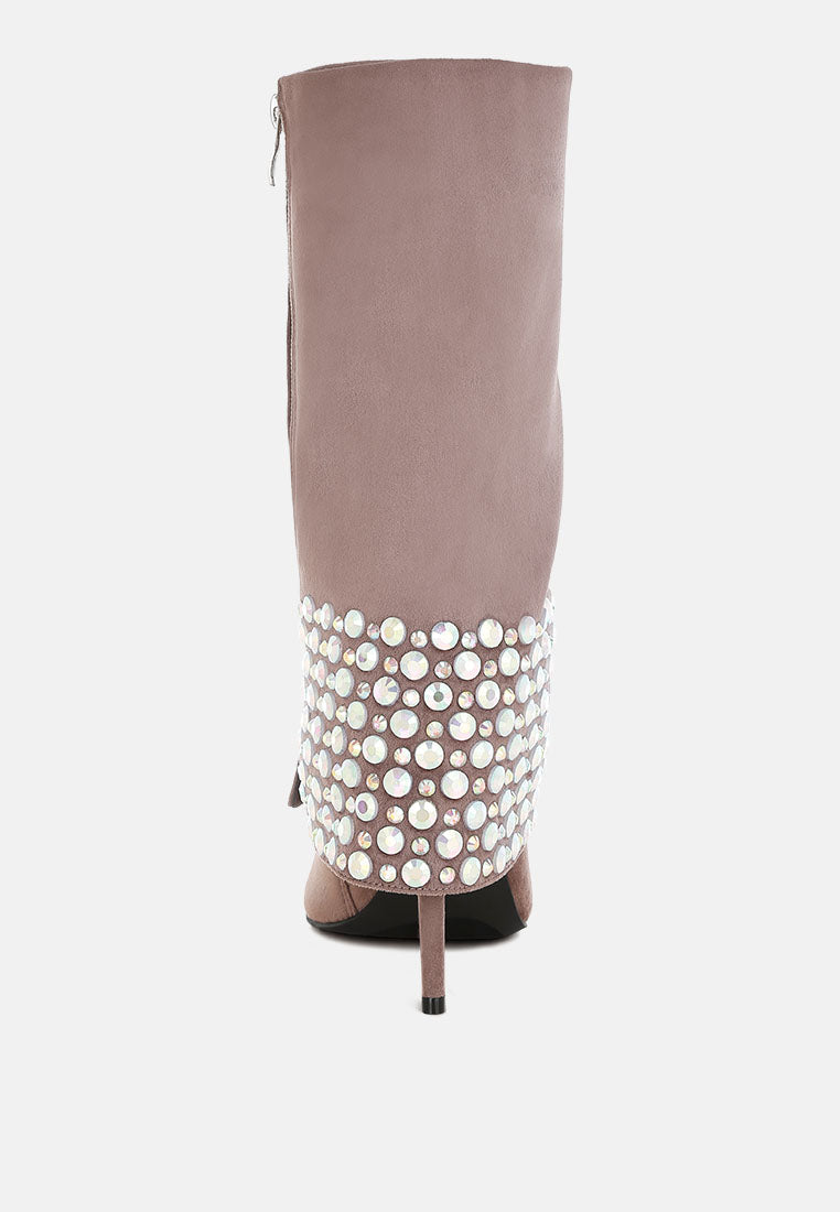 basso party diamante studded stiletto boots#color_taupe