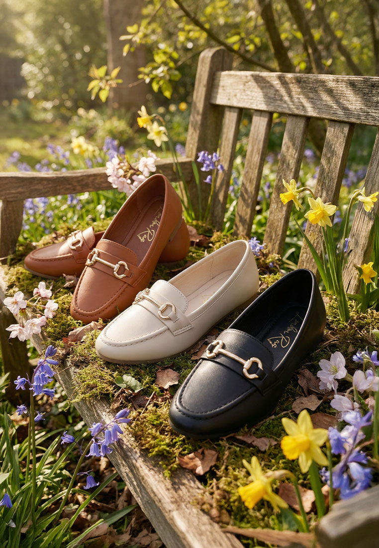 pingle horsebit faux leather loafers#color_black