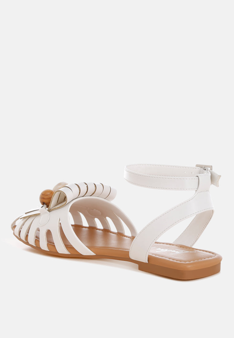 saguara cut work bead embellished flats by ft#color_white