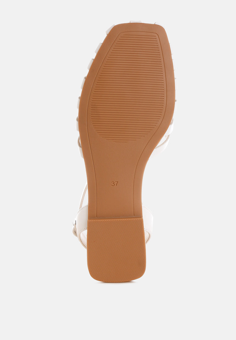 saguara cut work bead embellished flats by ft#color_white