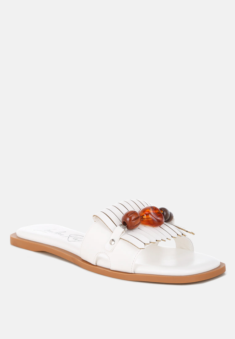 nakasa beaded faux leather slip ons by ft#color_white