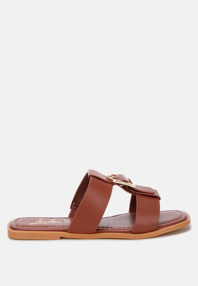 gladiator flat slip ons by mode#color_brown