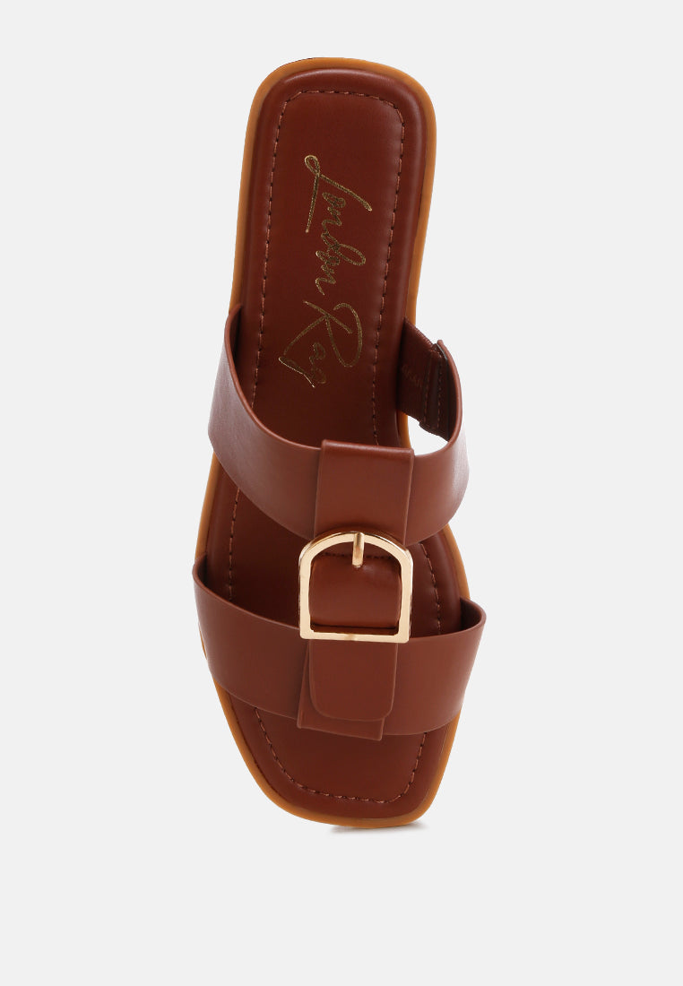 gladiator flat slip ons by mode#color_brown