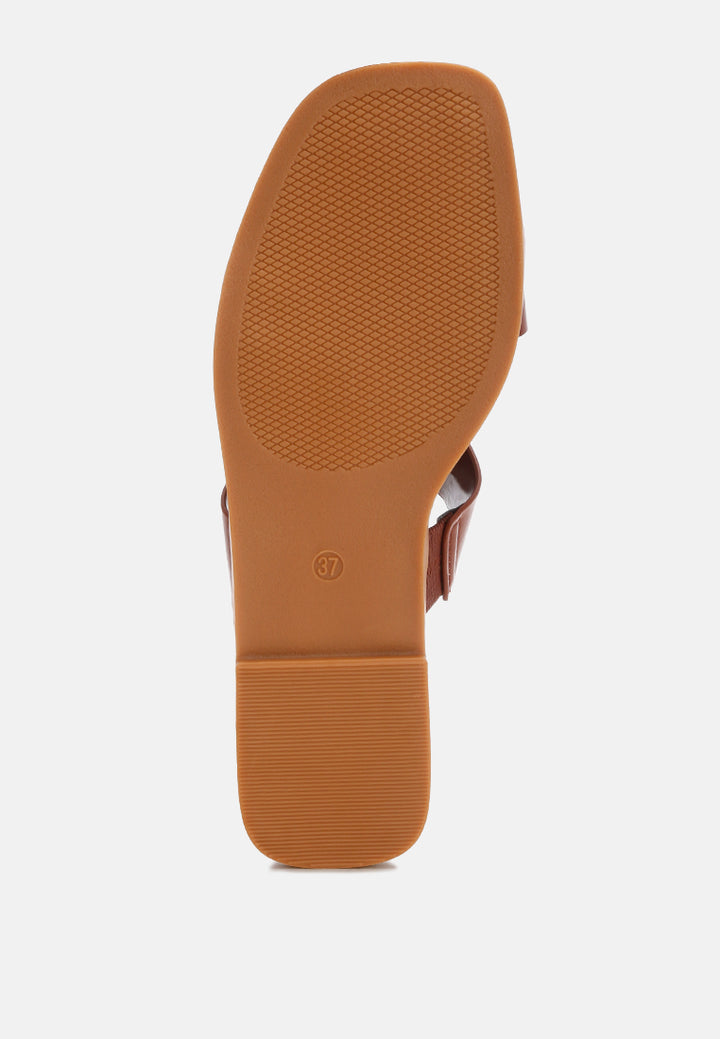 gladiator flat slip ons by mode#color_brown